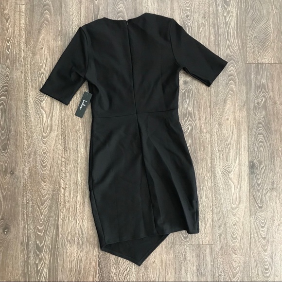 BOGO Lulus Black V-Neck Asymmetrical Dress NWT - Picture 2 of 4